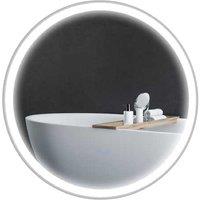 Kleankin 60cm Round LED Bathroom Mirror, Anti-Fog, Touch Control, Wall Mounted, Modern Glass