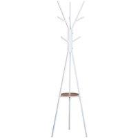 HOMCOM Metal Coat Rack Stand - Modern White, Space-Saving Storage, 180cm Tall