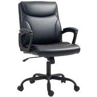 HOMCOM Executive Ergonomic PU Leather Office Chair, Adjustable Height, Black