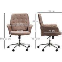 Vinsetto Ergonomic Microfibre Adjustable Office Chair with Arms, Brown - 120kg Capacity