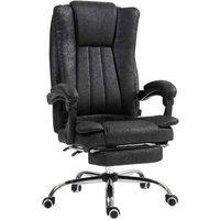 Vinsetto Ergonomic Reclining Microfibre Office Chair with Footrest - Adjustable Height, High Back, Swivel
