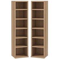 HOMCOM Adjustable Wood CD Media Shelf Unit Set - Modular Storage, 204-CD Capacity