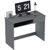 HOMCOM Contemporary Grey Compact Desk with Storage, Easy-Clean Particle Board, Space-Saving Design