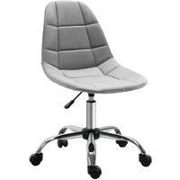 Vinsetto Grey Velvet Ergonomic Armless Office Chair with Adjustable Height & Wheels