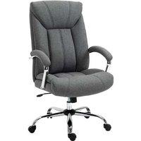 Vinsetto Ergonomic Swivel Linen Office Chair with Adjustable Height & Armrests, Grey