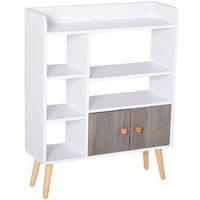 HOMCOM Modular Particle Board Shelving Unit - White/Brown, Multi-Compartment, 50kg Capacity, Minimalist Storage