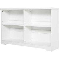 HOMCOM MDF Minimalist 2-Tier Modular Bookcase Storage Unit - White, Adjustable Shelves