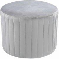 Flannel Upholstered Footstool with Modern Stripe Detailing