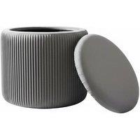Grey Velvet Multi-Functional Pleated Storage Ottoman