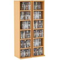 HOMCOM Set of 2 Adjustable Particle Board CD Media Storage Shelves - Modular, High Capacity, Modern