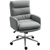 HOMCOM Sherpa Fleece Ergonomic Adjustable Office Chair, 91-99cm - Grey
