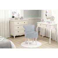 Elegant Plush Upholstered Dressing Table Chair with Stylish White Legs