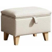 Elegant Linen Storage Ottoman with Safety Hinges and Padded Seat