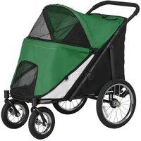 PawHut Foldable Dog Stroller for Large Breeds - Cushioned, All-Terrain, Portable, Green