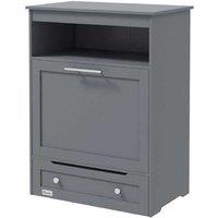 PawHut Raised Dog Feeder Station with Storage & Bowls, Grey - Organiser Cabinet for Medium Breeds