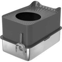 PawHut XL Stainless Steel Cat Litter Box, Top-Entry, Large Enclosed Tray