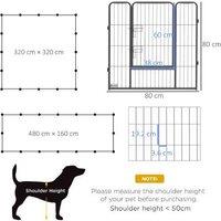 PawHut 16-Panel Small Pet Playpen for Rabbits, Guinea Pigs & Puppies - Steel, Flexible, Indoor/Outdoor