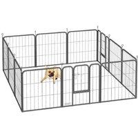 PawHut Heavy-Duty Steel Dog Playpen - 12-Panel, Secure, Foldable, For Small Breeds