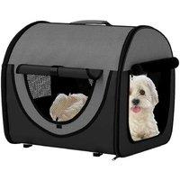 PawHut Portable Soft Cat & Small Pet Carrier Crate, Easy Clean, Foldable, 46cm - Black