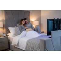 GrandScreen TV Bed with Elegant Upholstery and Hidden TV Lift System