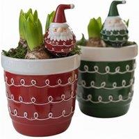 Vibrant Hyacinth in Chubby Santa Ceramic - Festive & Fragrant Gift Idea