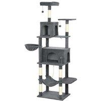 PawHut Multi-Level Cat Tree Tower, 202cm - Sisal Posts, Plush Hammocks & Condos