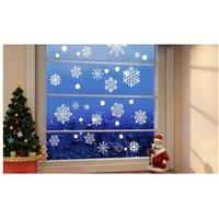 186pcs Reusable Christmas Snowflake Window Stickers - Festive Electrostatic Clings, Large Set, Easy Peel