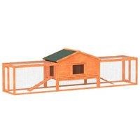 PawHut Large Rabbit & Guinea Pig Hutch - Outdoor Wooden Run, Easy Clean, Secure Roof, 309cm