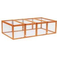 PawHut Rabbit Hutch & Guinea Pig Run - Large Outdoor Wooden Small Pet Cage, Easy Clean, Foldable, 181x100x48cm