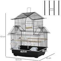 PawHut Metal Bird Cage for Small Birds - Easy Clean, Portable, Spacious Indoor Aviary