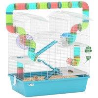 PawHut 4-Tier Hamster Cage - Multi-Level Small Pet Habitat with Tubes, Wheel & Easy-Clean Tray
