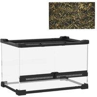 PawHut Reptile Glass Terrarium for Lizards & Small Reptiles, Secure Lock, 30cm Stone-Effect