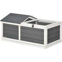 PawHut Outdoor Tortoise Enclosure with Hide Den & Secure Run - Spacious Wooden Small Pet House