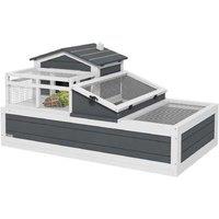 PawHut 3-Room Tortoise House for Small Pets - Multi-Level, Easy Clean, Outdoor-Ready Enclosure