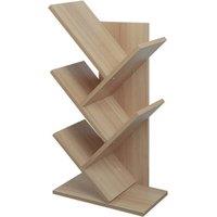 Rustic Standing Tree Bookshelf - 5-Tier Wood Display Rack for Home