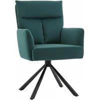 Contemporary Upholstered Swivel Armchair with Black Legs
