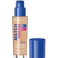 RIMMEL Match Perfection Long-Lasting Hydrating Liquid Foundation - True Beige, SPF 20, Flawless Finish