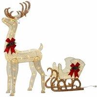 Outsunny 3D LED Christmas Reindeer - 115cm, 118cm, 135cm or 3-Piece Set Options