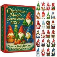 Christmas Gnome Kids Toy Advent Calendar - 24-Day Festive Countdown, Reusable Acrylic Decorations
