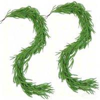 9FT Real Touch Norfolk Pine Christmas Garland - Lifelike, Waterproof, Reusable Festive Greenery