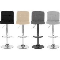 2 PU Leather or Fabric Cuban Bar Stools - Chrome/Black Leg