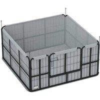 PawHut Heavy-Duty Steel Whelping Box with Washable Pad - Secure Puppy Playpen for Small & Medium Dogs, 122x122x60cm