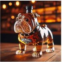 Glass Bulldog-Shaped Whiskey Decanter Bottle - Unique Tableware Gift