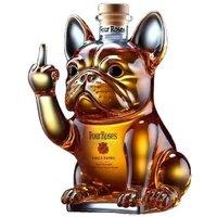 Glass French Bulldog Wine Bottle - Clear Tableware, 320ML, Airtight, Decorative