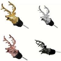 Zinc Alloy Deer Head Wine Pourer - Lifelike Tableware Accessory, 4 Colours