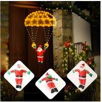 Santa Claus Parachute LED Christmas Light String - Outdoor/Indoor Festive Dcor