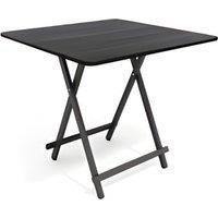Classic Black Folding Dining Table, Retro Design, Easy Storage & Use