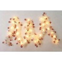 LED Christmas Tree Hanging Ornaments String Lights - Battery Powered, 2 Modes, Festive Decor