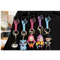 Unisex Black 5Pcs PVC K-pop Demon Hunters Keychain Pendants - Waterproof, Compact, Multicolour
