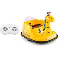12V Giraffe-Themed Toddler 360 Spinning Ride-On Bumper Car Toy